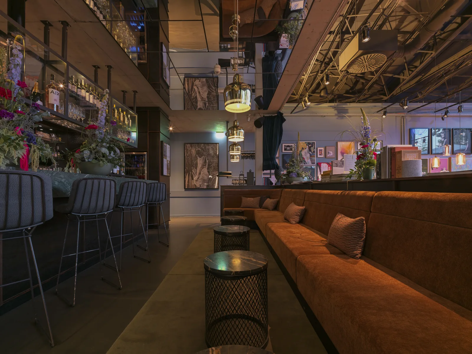 Bar lounge in the evening