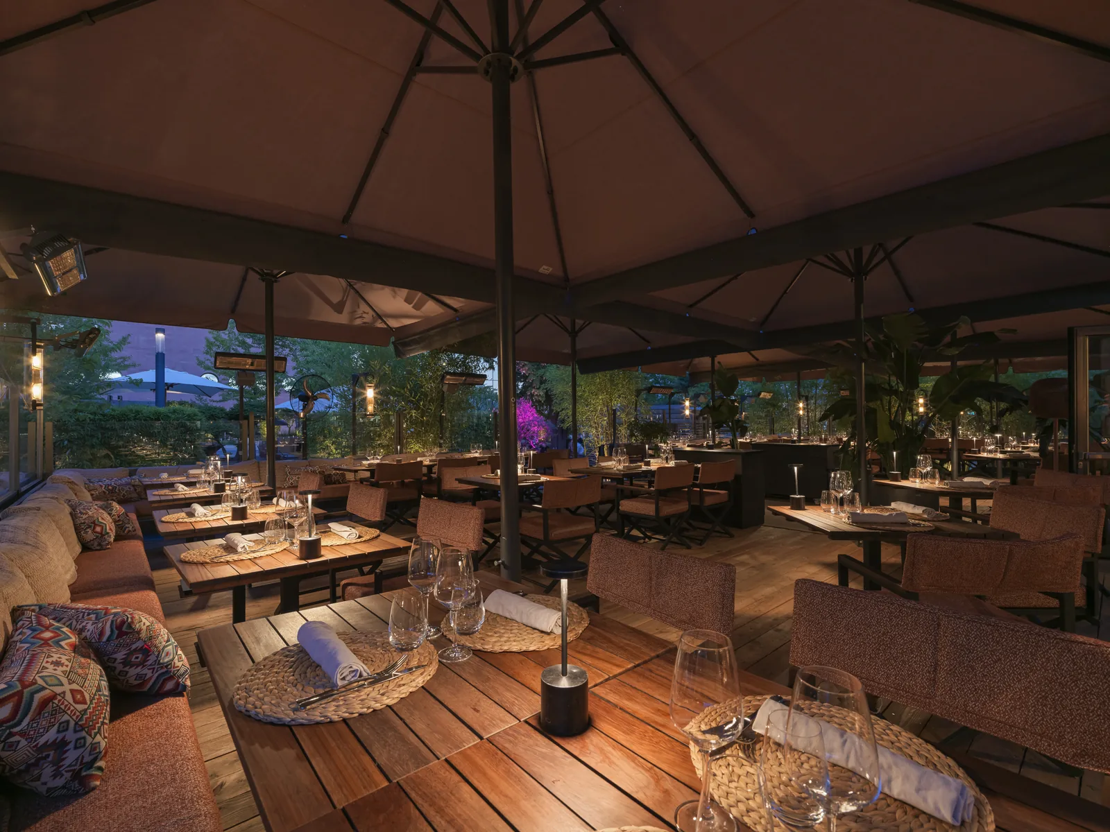 Evening light on the terrace
