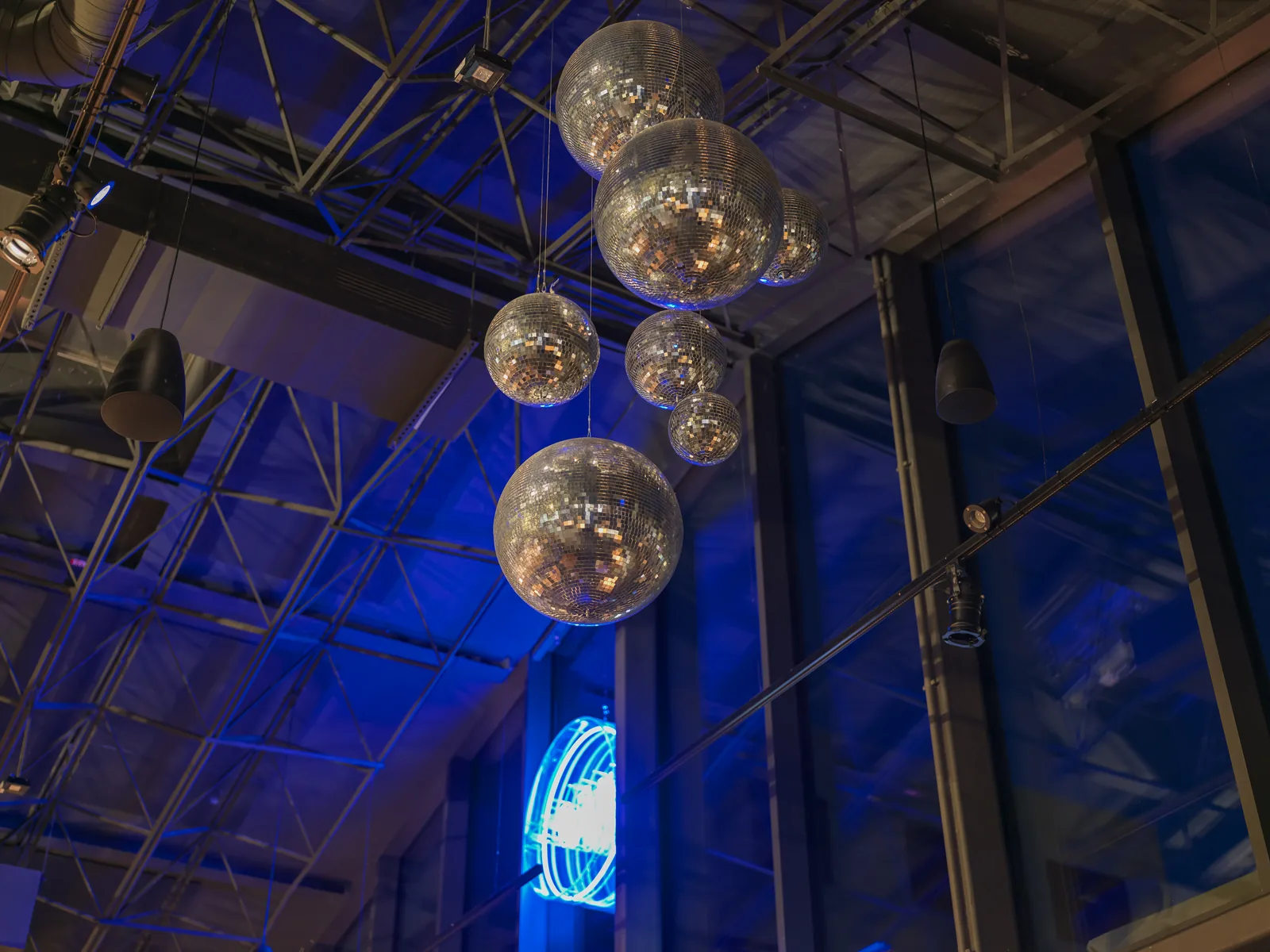 Disco balls under the roof